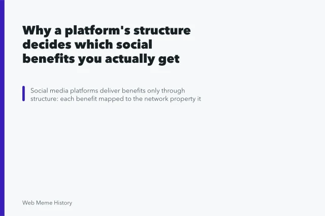 Why a platform's structure decides which social benefits you actually get. Why a platform's structure decides which social benefits you actually get