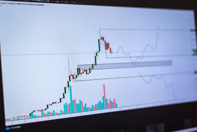 Detailed view of a cryptocurrency trading chart on a computer screen, showing market trends and price movements. Where platform timelines trends are heading